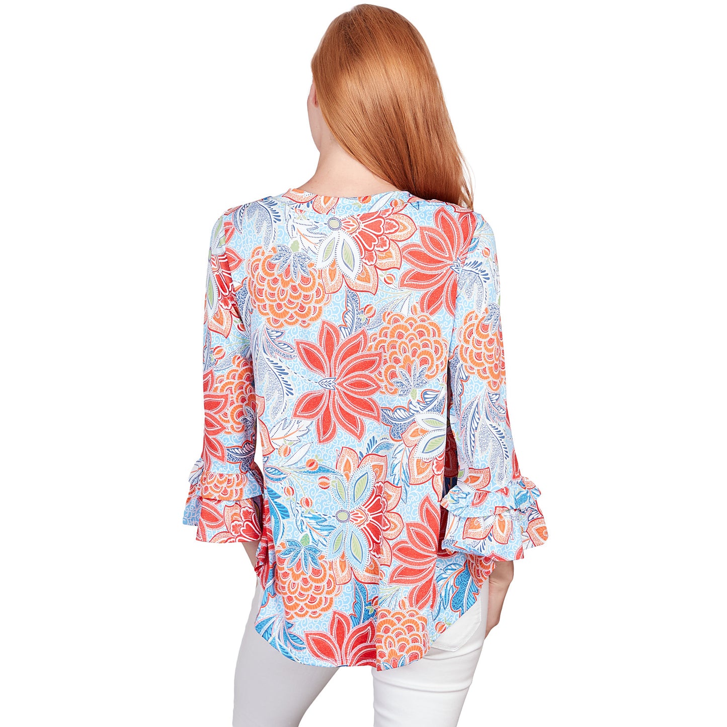 Women's Bold Floral Puff Print Top